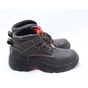 Skechers Tarlac Work Boots Mens Size 11.5 Brown Leather Steel Toe 77143